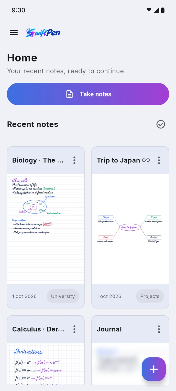 The SwiftPen library on a phone.